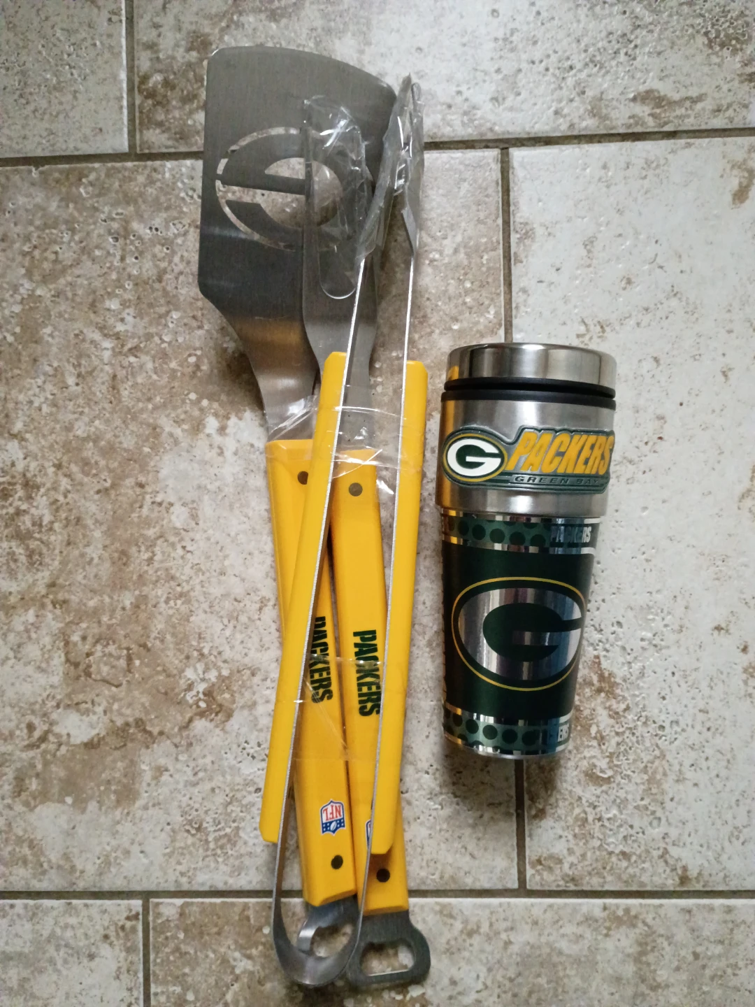 Green Bay Packers Travel Tumbler and BBQ Set