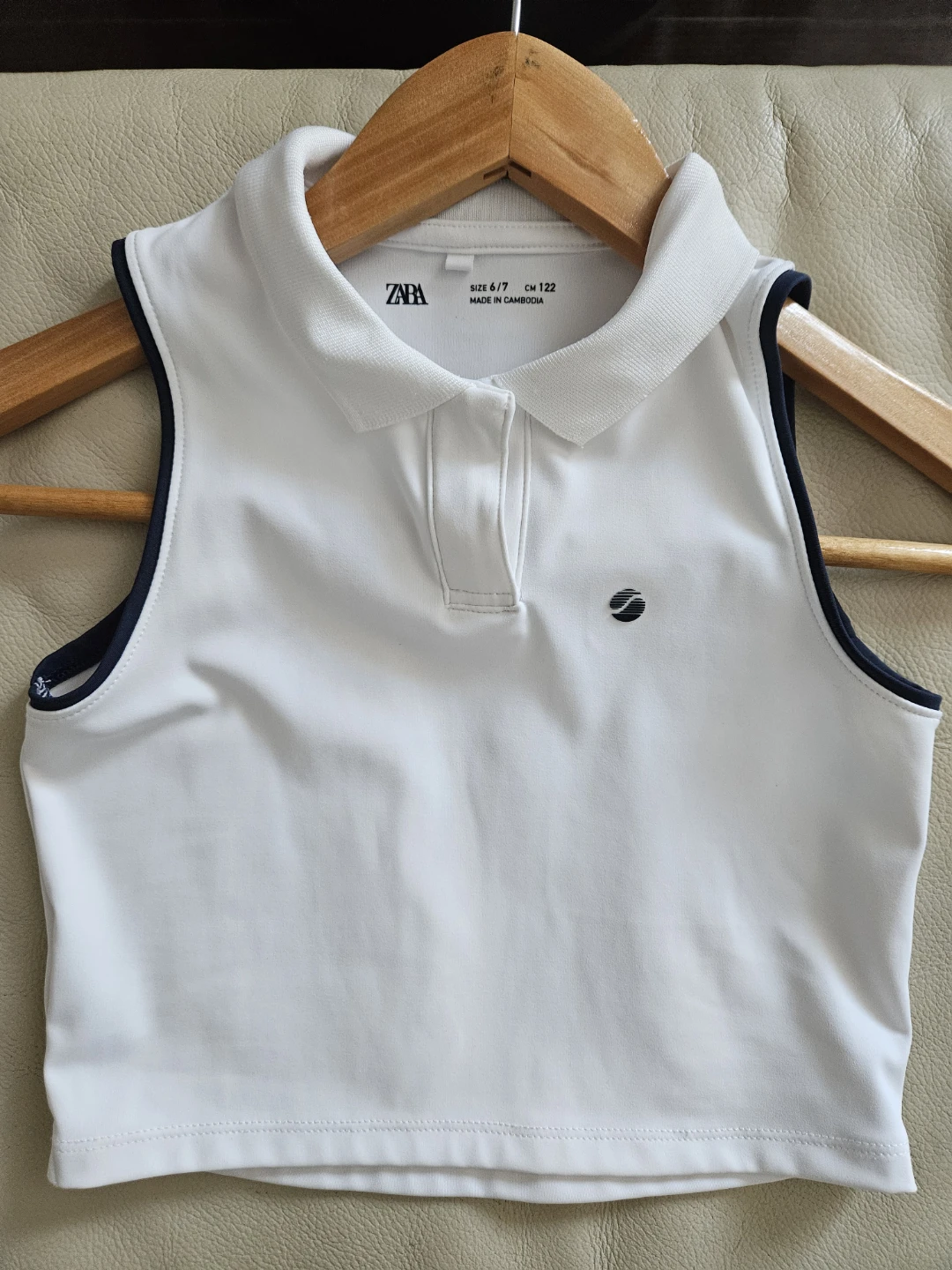 ZARA White Sleeveless Polo Shirt - Size 6/7