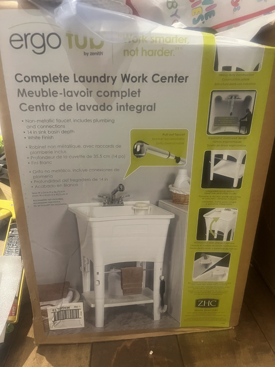 Ergo Tub Complete Laundry Work Center by Zenith