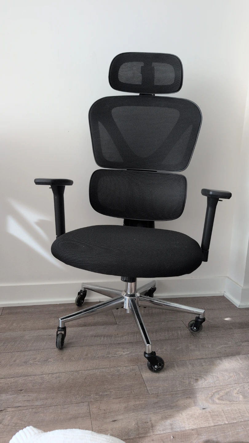 Black Ergonomic Mesh Office Chair with Headrest