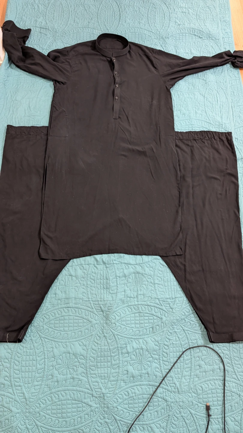 Black Men's Kurta Pajama Set