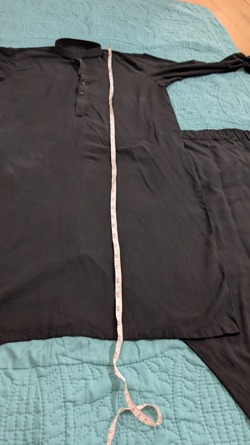 Black Men's Kurta Pajama Set - photo 2