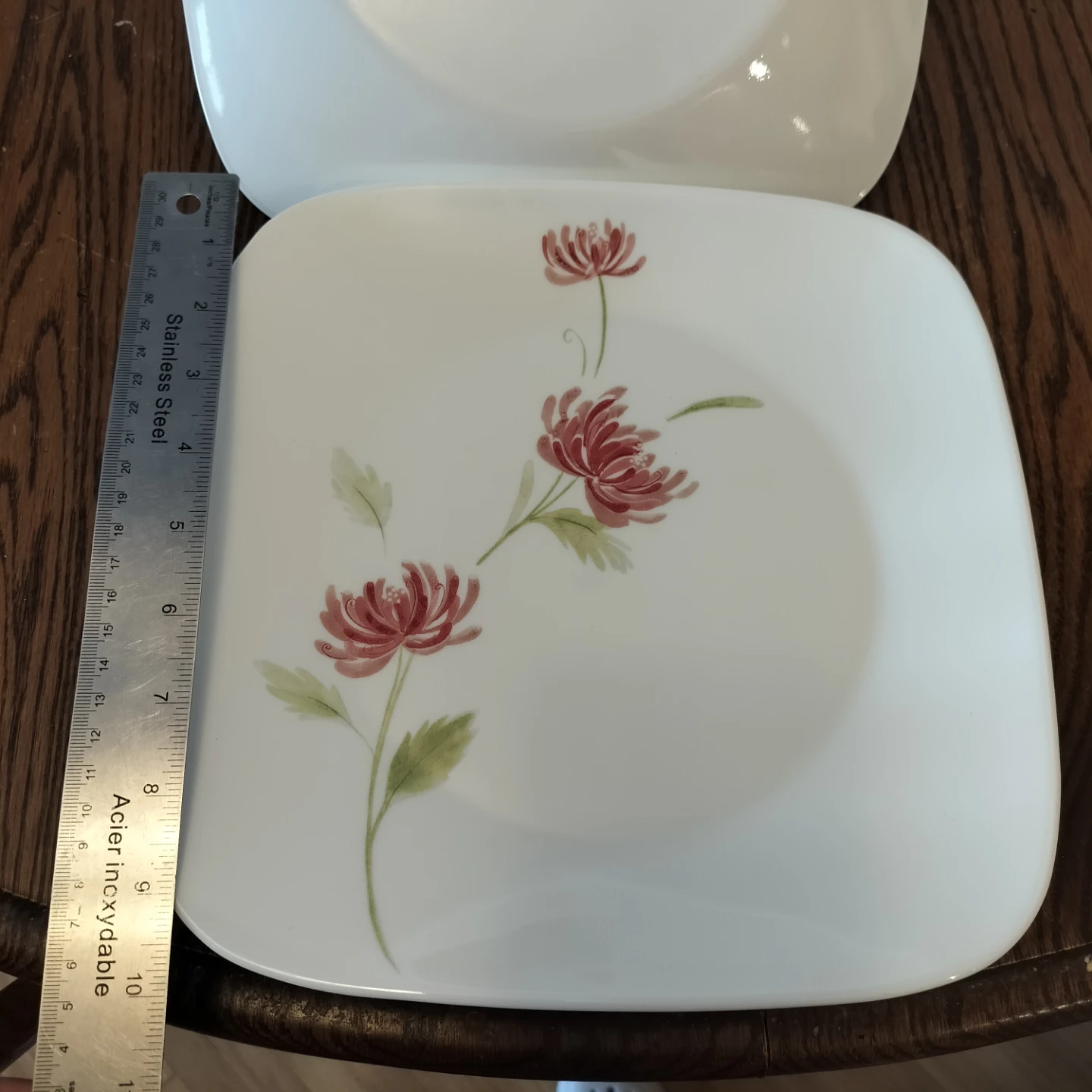 🥕 4 Corelle Vitrelle-2 Square Dinner Plates - photo 4