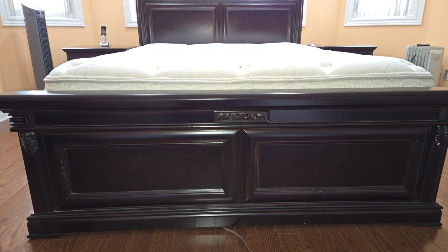 Dark Wood Sleigh Bed Frame - photo 4