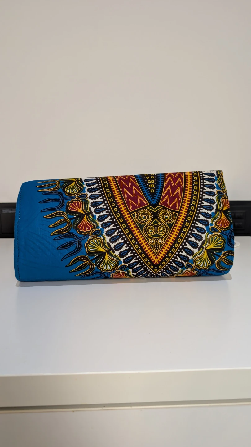 Clutch Purse with Chain - Blue African Print - photo 4