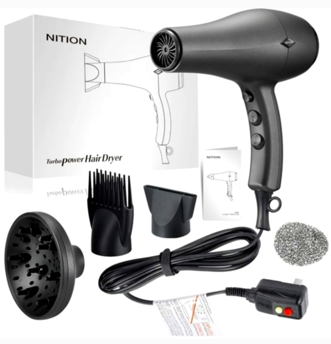 NITION Turbo Power Hair Dryer with Attachments