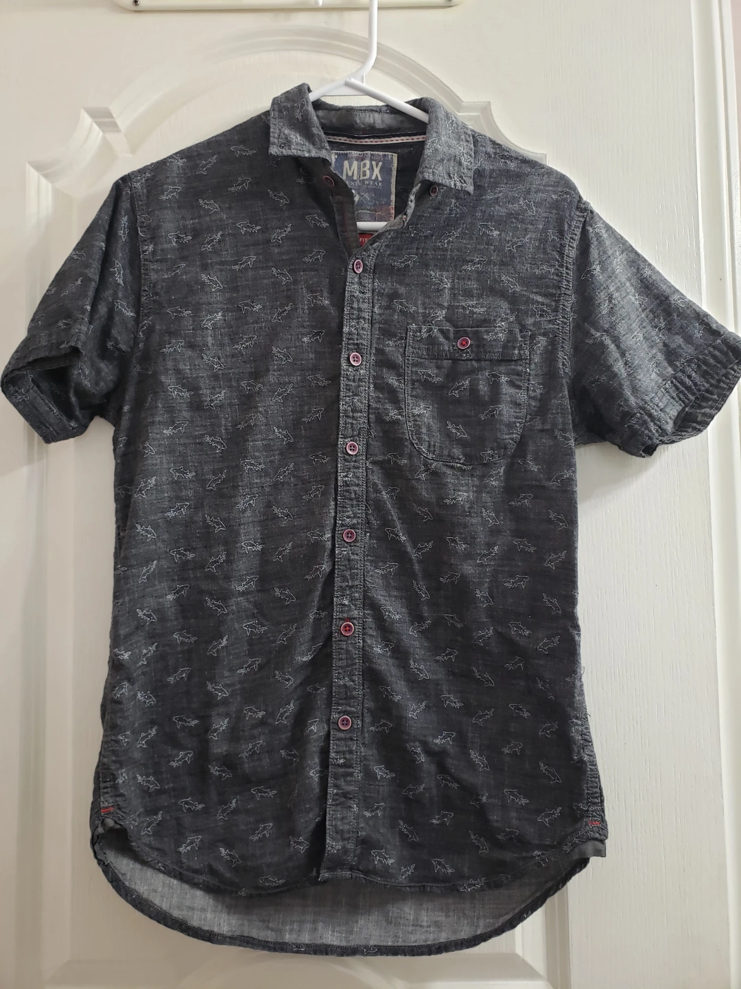 MBX Men's Short Sleeve Button Up Shirt.Slim fit.small size