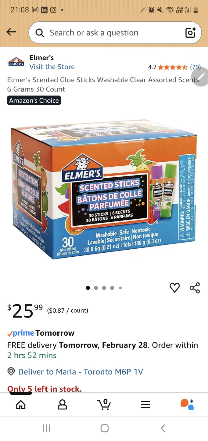 Elmer's Scented Glue Sticks Washable 🧡
