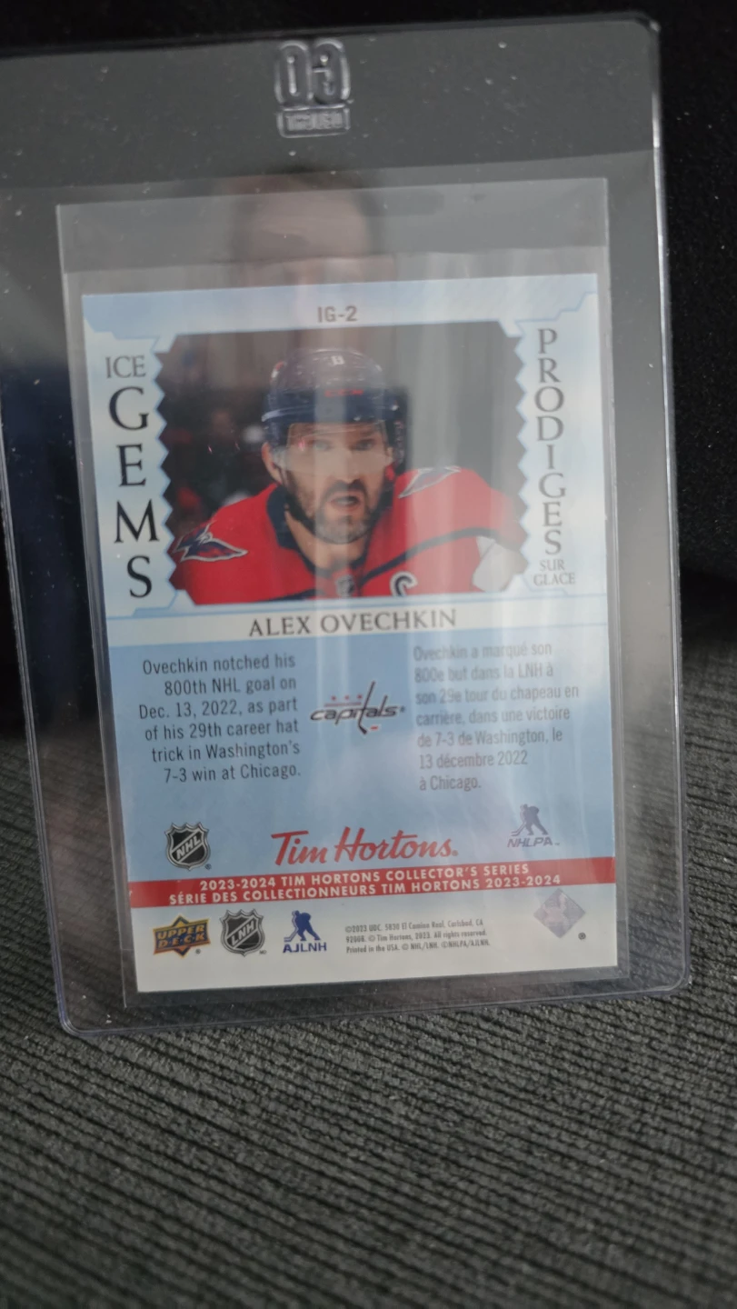 Tim Hortons Alex Ovechkin Ice Gems Trading Card - photo 2