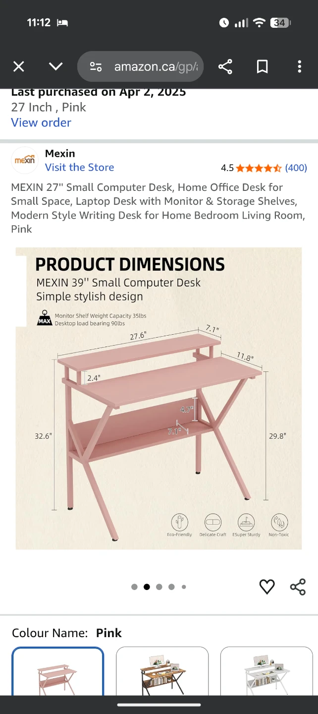 Pink Desk and pink chair set - photo 3