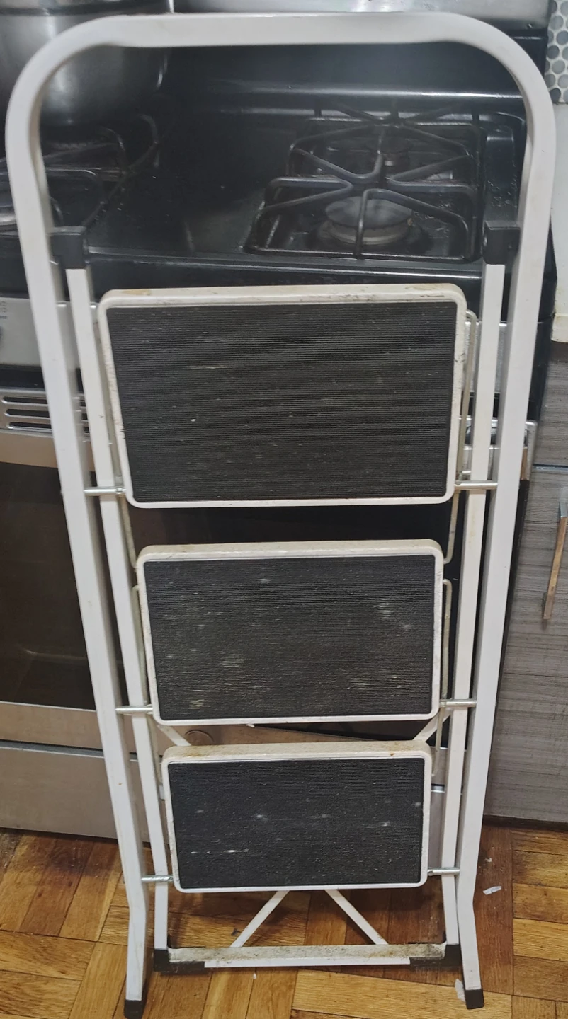 White 3-Step Folding Step Stool Ladder
