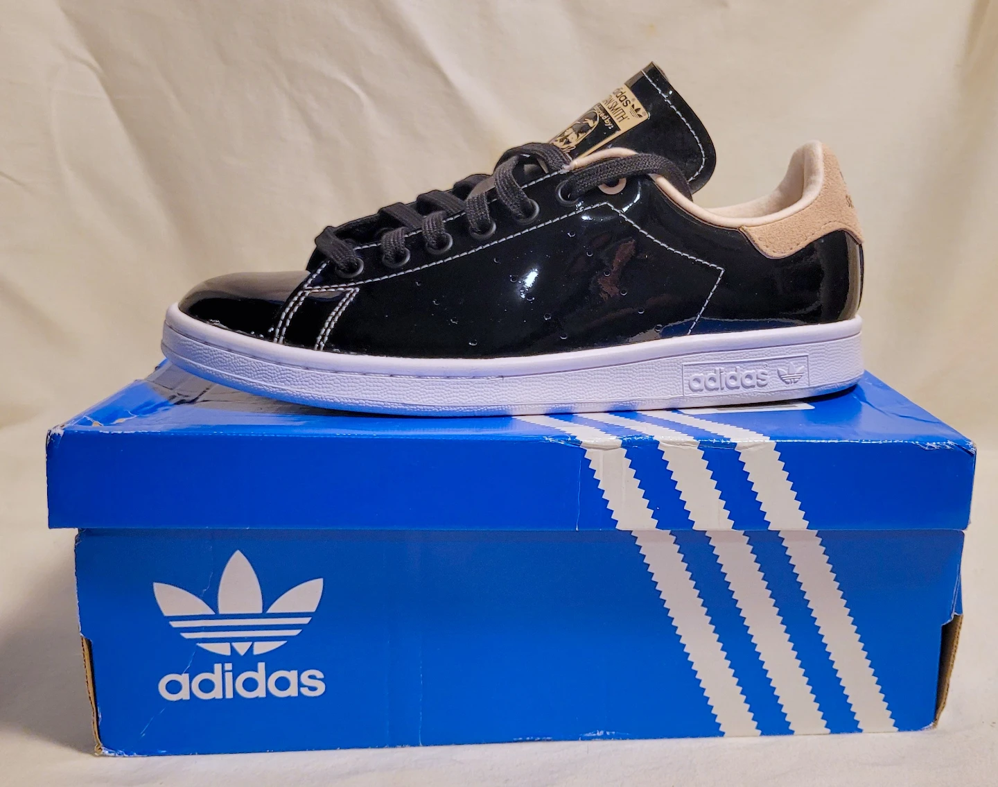 Adidas Stan Smith W "Patent Black" Sneakers - Size 7 - photo 3