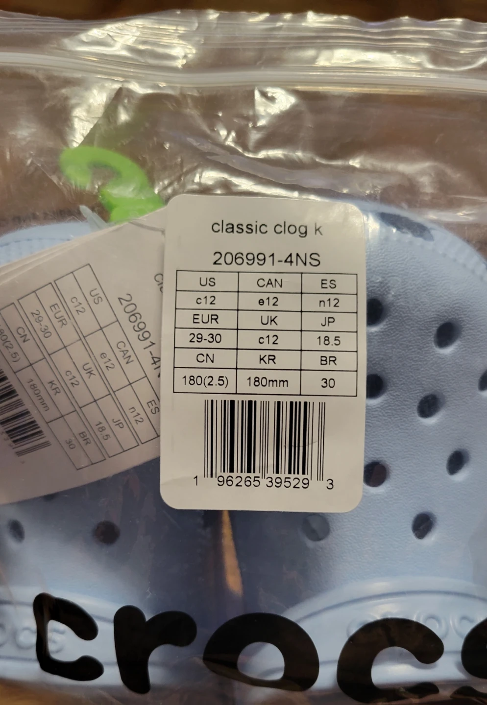 Crocs Classic Clog K Light Blue Size C12 - photo 5