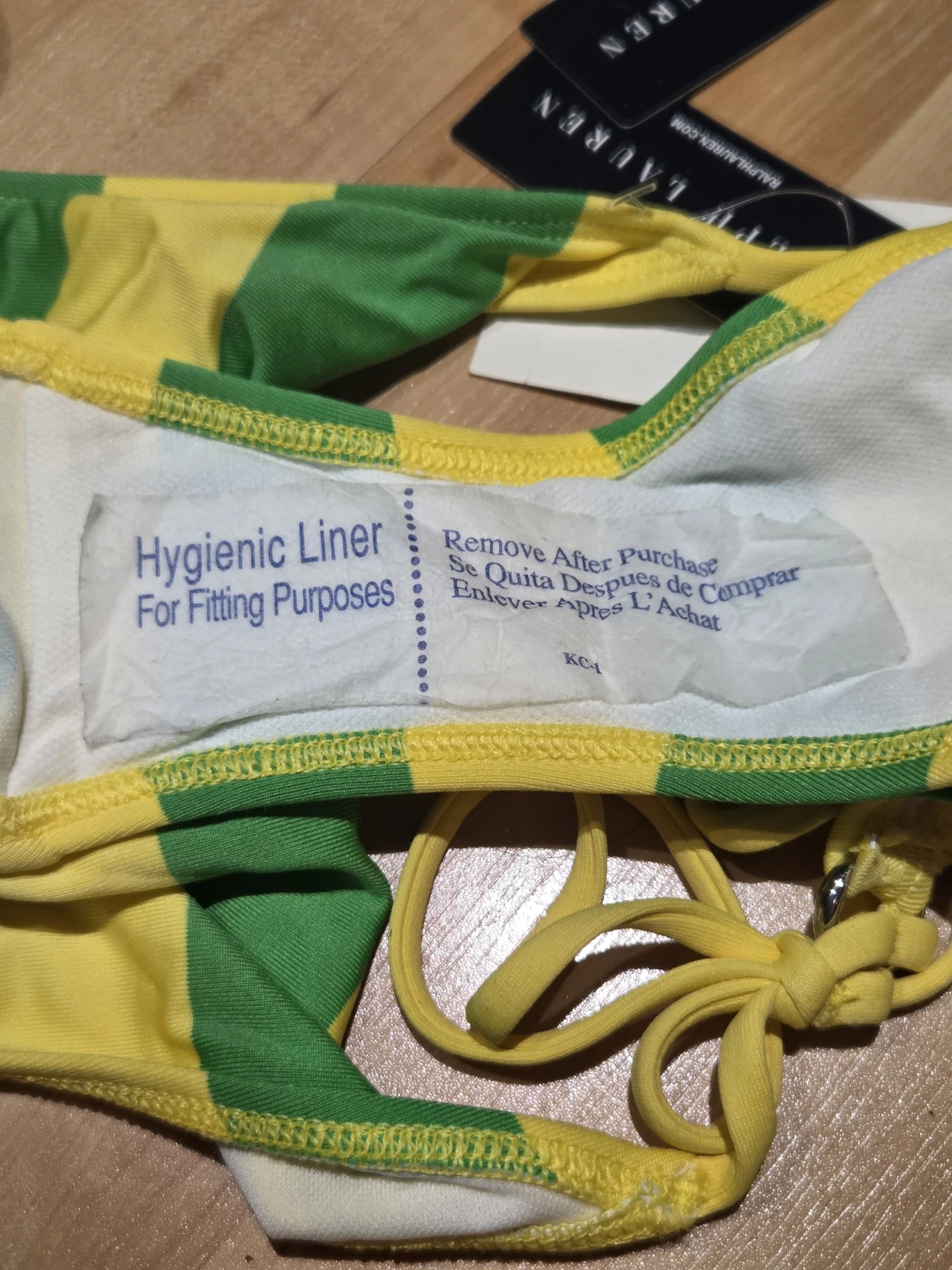 Ralph Lauren Bikini XS Green Yellow Polo Pony Stripe - photo 3