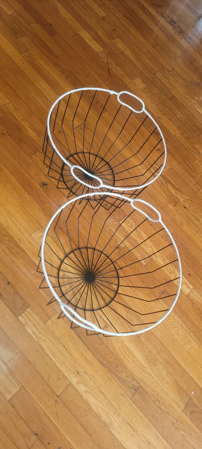 Set of 2 Wire Storage Baskets with Handles - photo 2