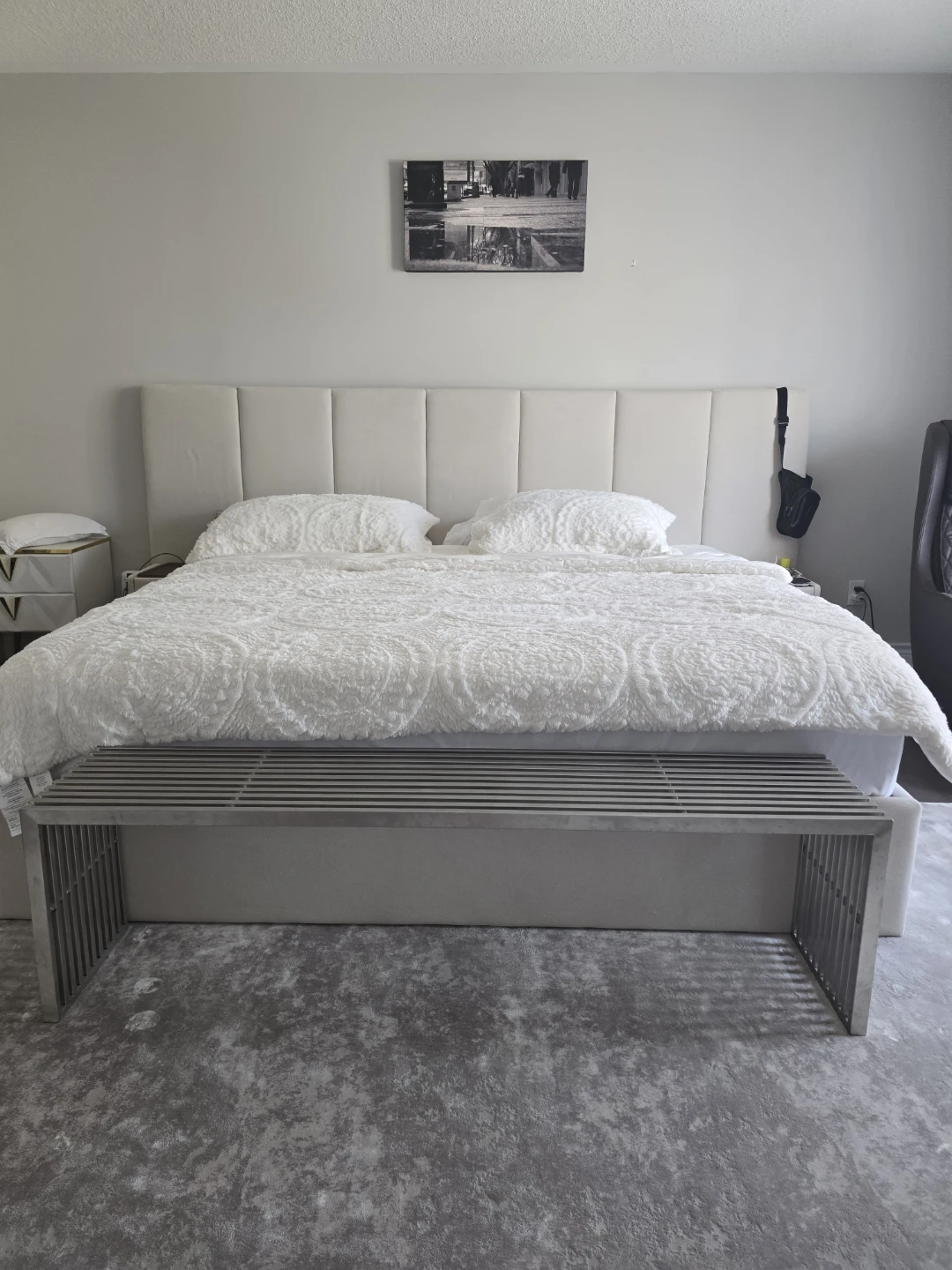 Modern Metal Slat Bench