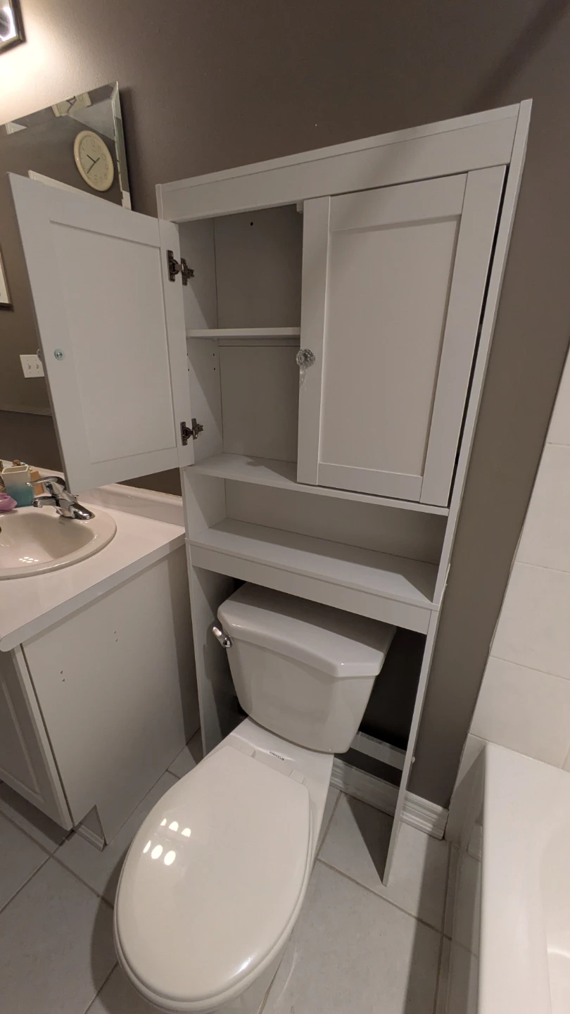 White Over-the-Toilet Storage Cabinet - photo 3