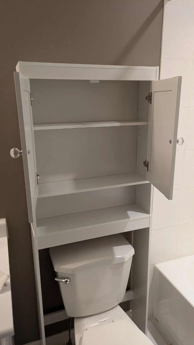 White Over-the-Toilet Storage Cabinet - photo 4