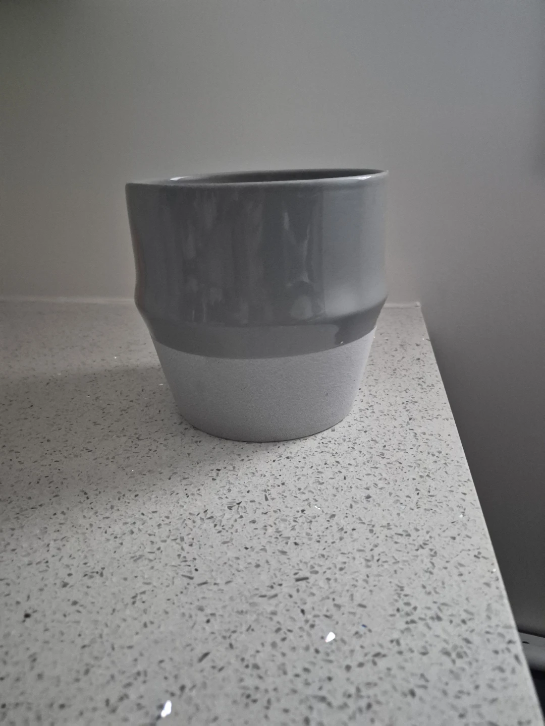 Grey plant pot