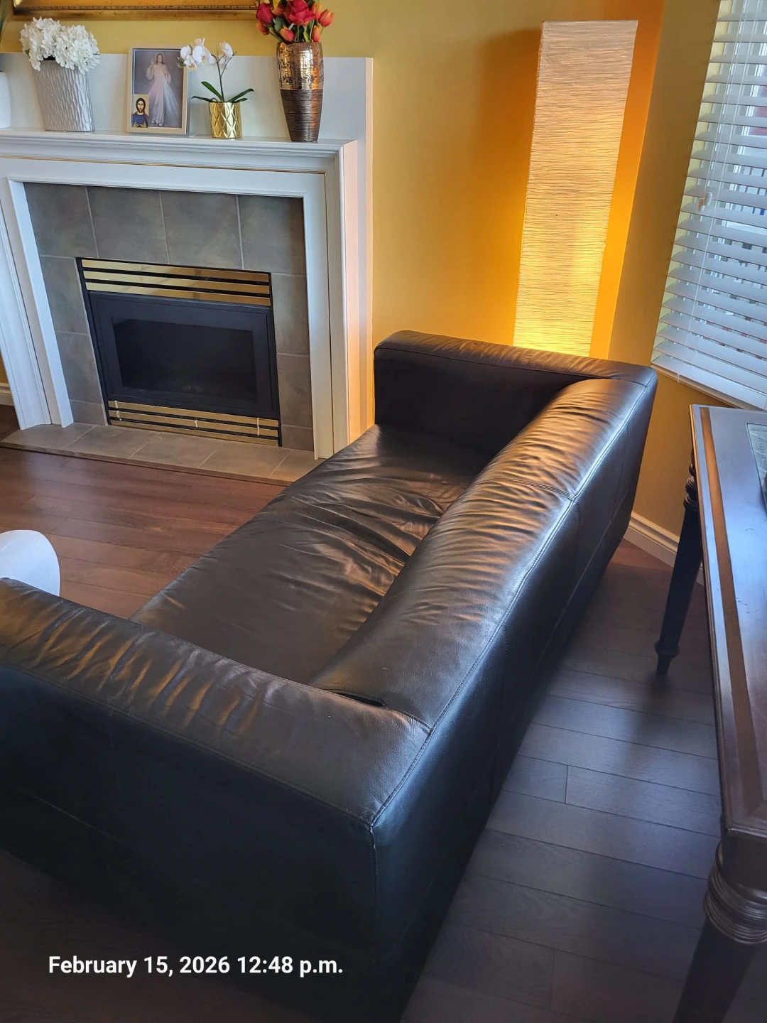 Black Faux leather Couch - photo 2