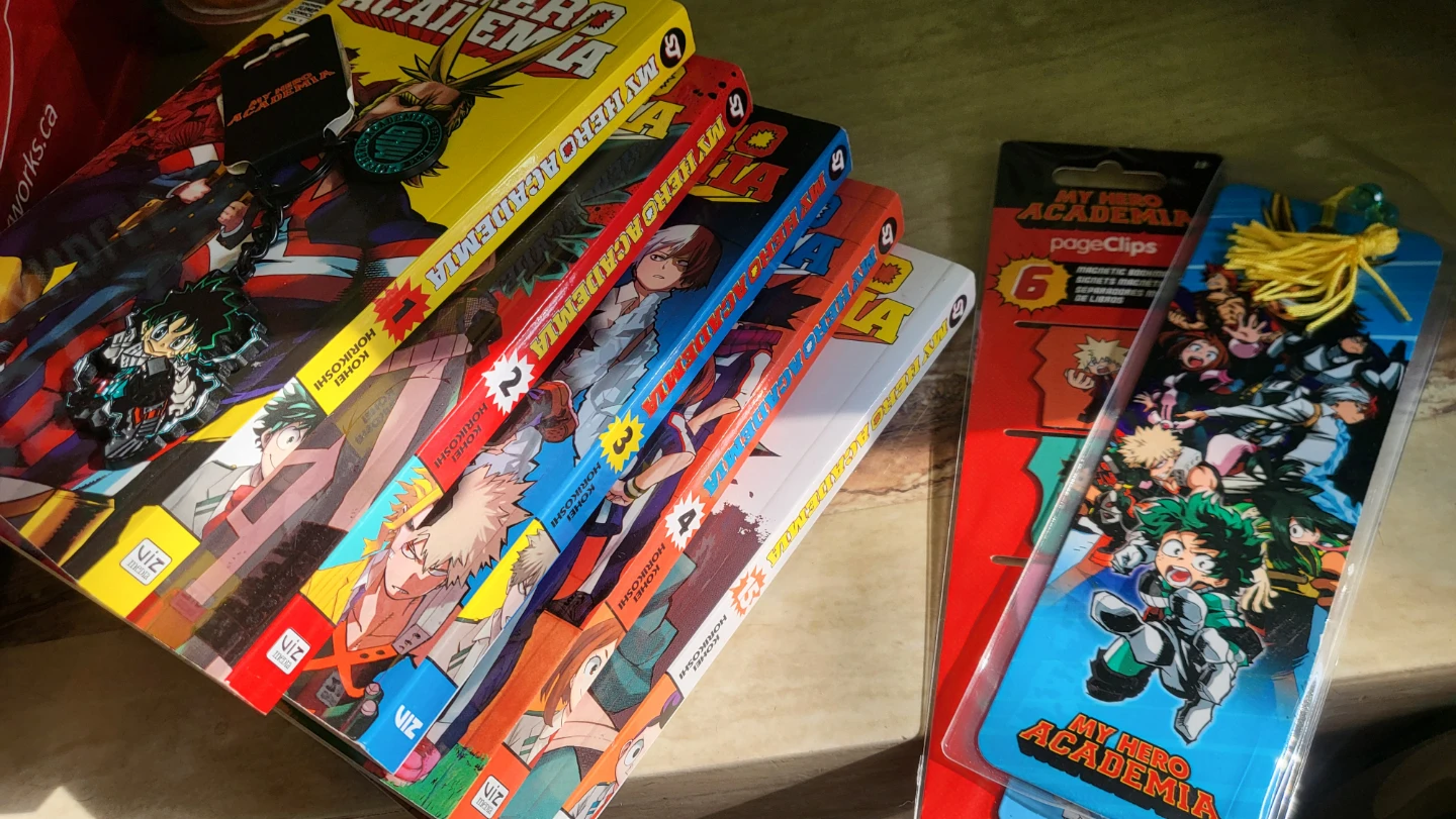 My Hero Academia Manga, Bookmarks, and Keychain