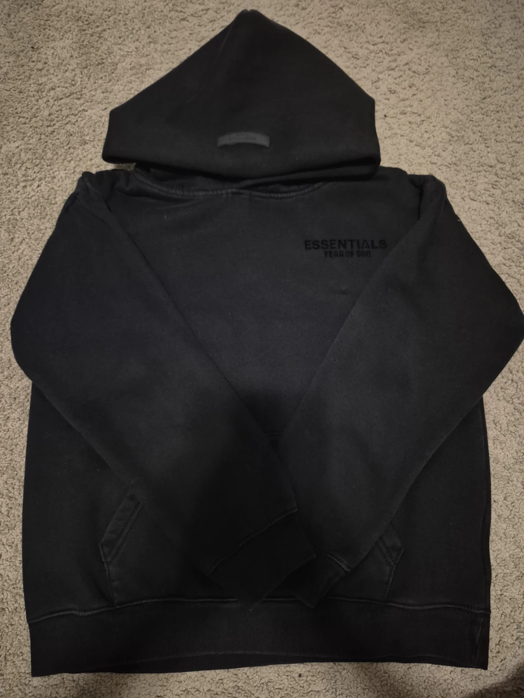 Black Essentials Fear of God Hoodie - Size Medium