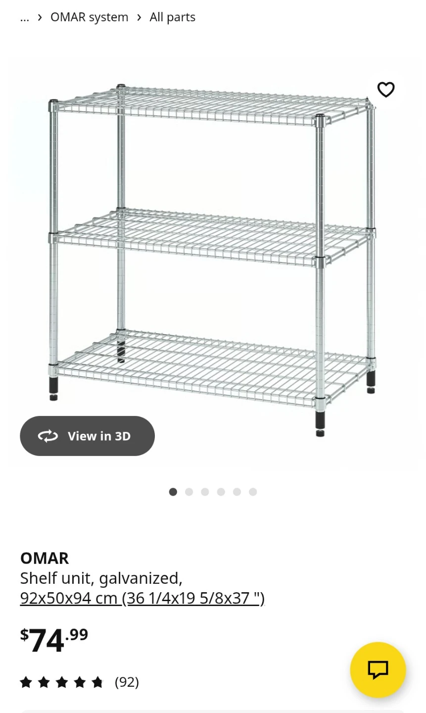 IKEA OMAR Shelving Unit - Galvanized