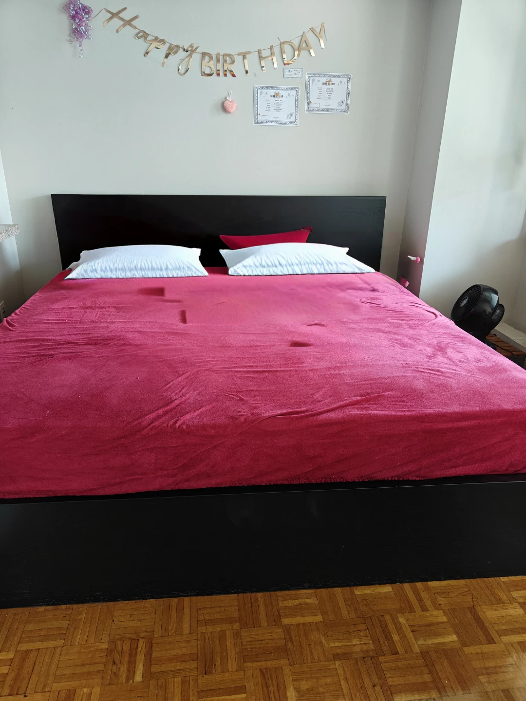 Ikea king size Black Bed Frame with Headboard - photo 2