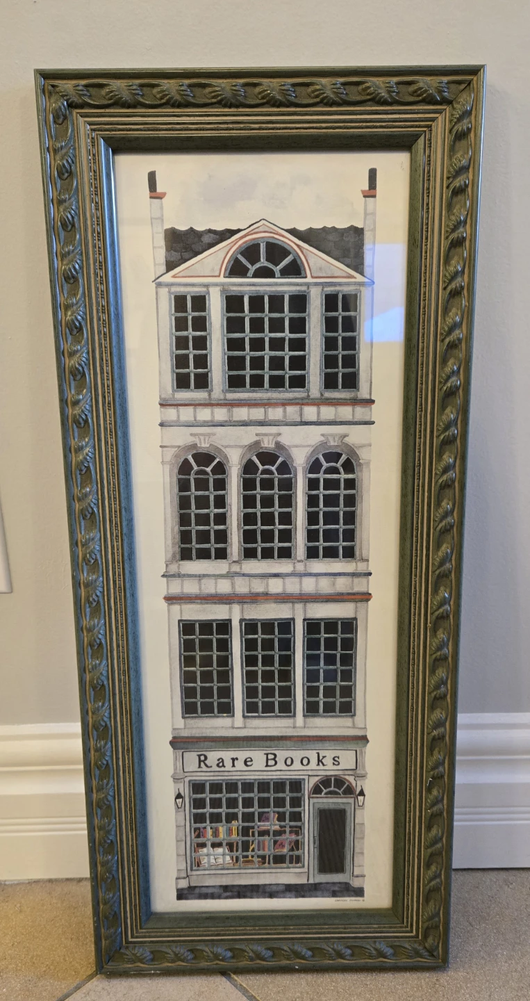 Framed "Rare Books" Store Artwork