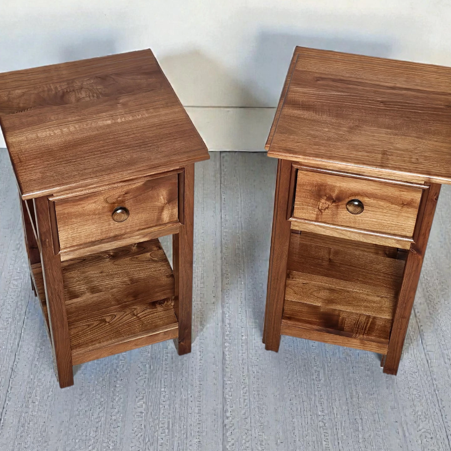 Set of 2 Wooden Nightstands with Drawer - photo 2