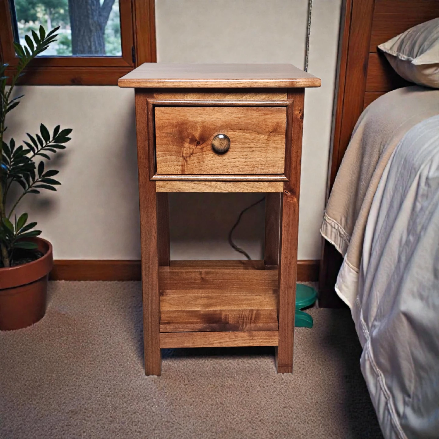 Set of 2 Wooden Nightstands with Drawer - photo 3