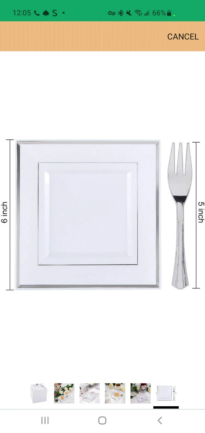 Heavy Duty Plastic 6" Dessert Plates with 5" Plastic Forks - NEW