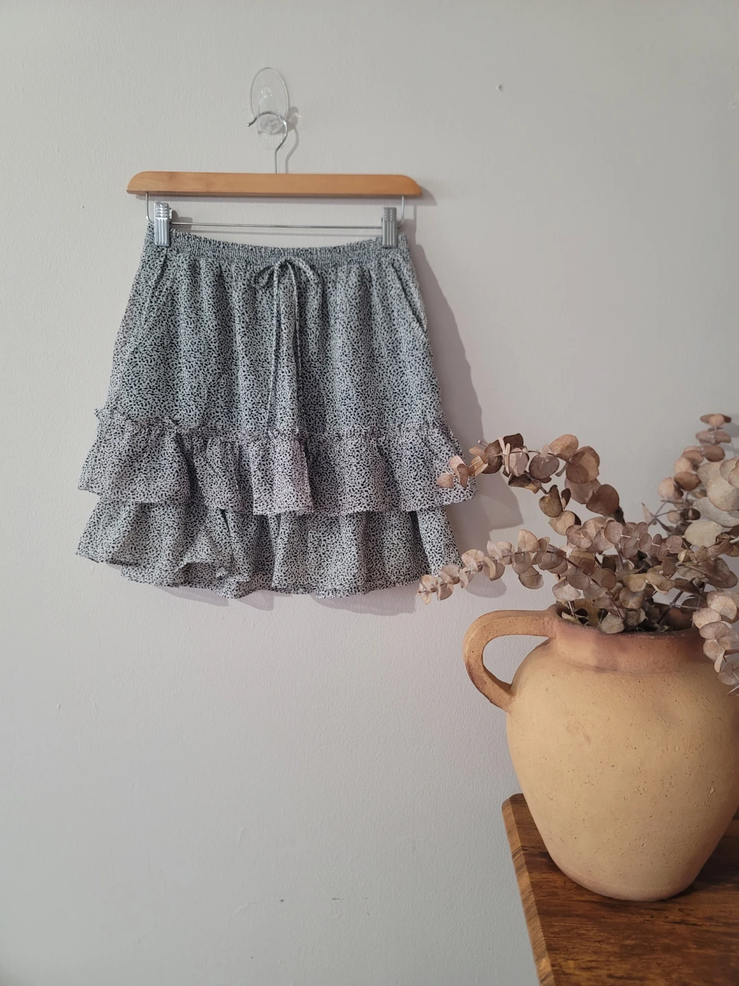 Sienna Sky Ruffle Mini Skirt Animal Print Sz S Coquette Festival