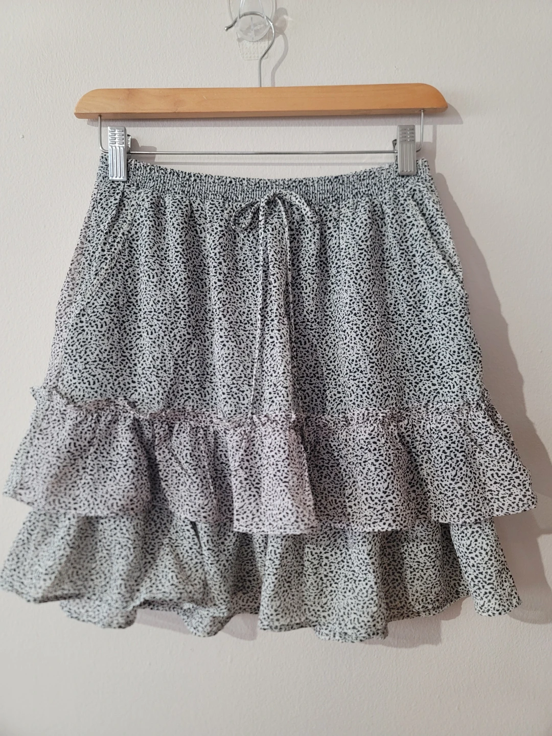 Sienna Sky Ruffle Mini Skirt Animal Print Sz S Coquette Festival - photo 3