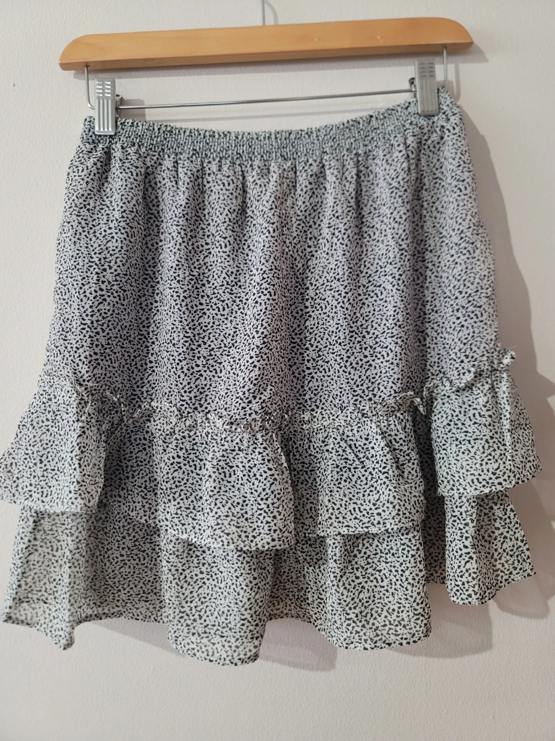 Sienna Sky Ruffle Mini Skirt Animal Print Sz S Coquette Festival - photo 5