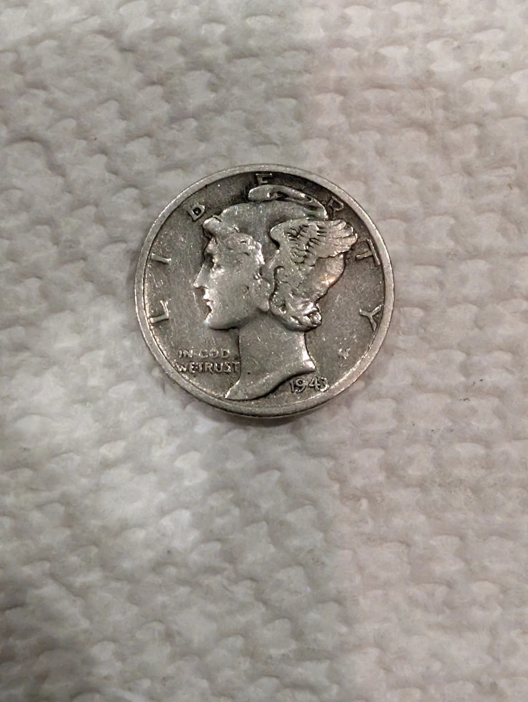 1943 - D Silver Mercury Dime - US 10 Cent Coin