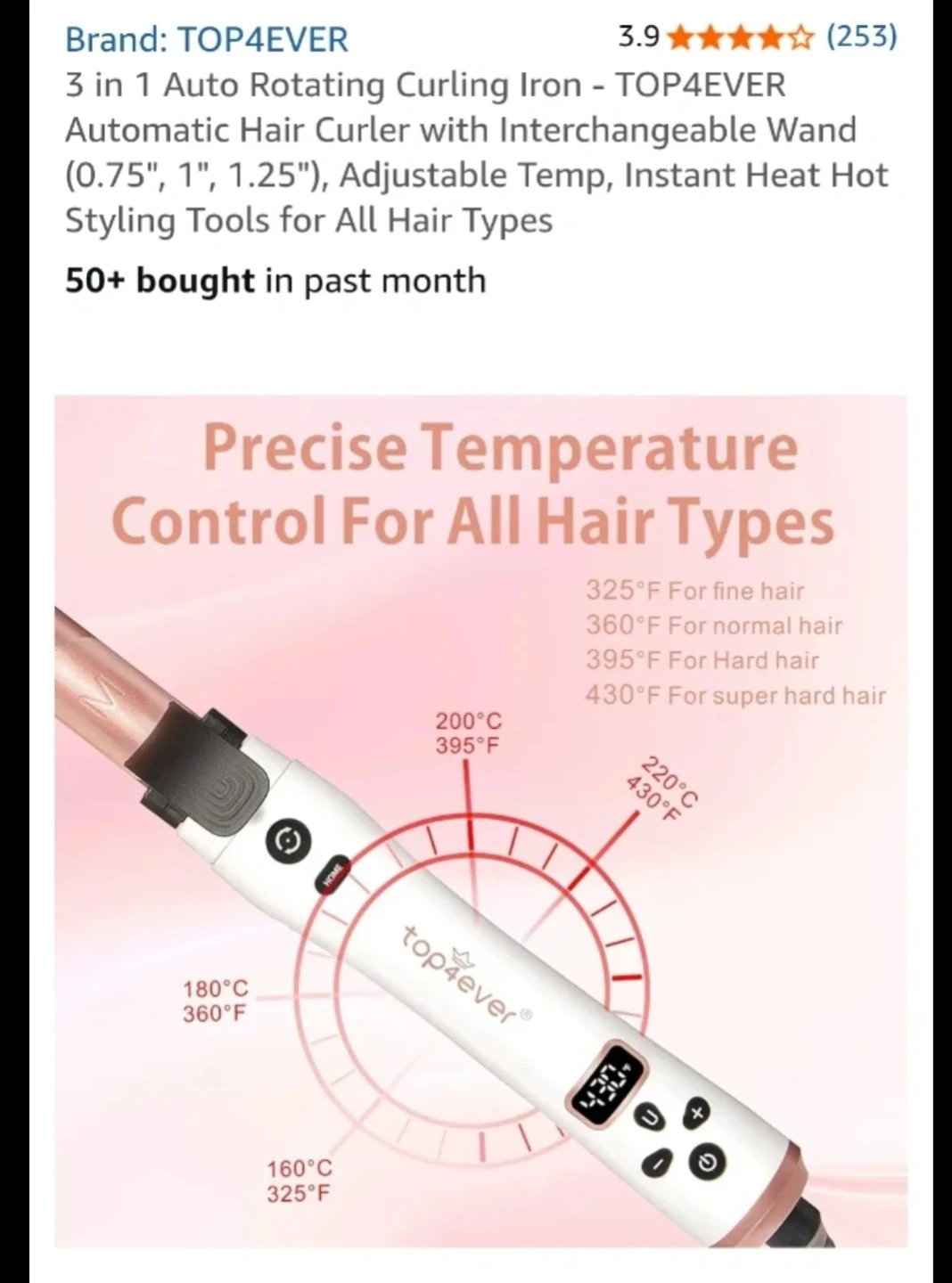 3 in 1 Auto Rotating Curling Iron"🏆"brand new - photo 3