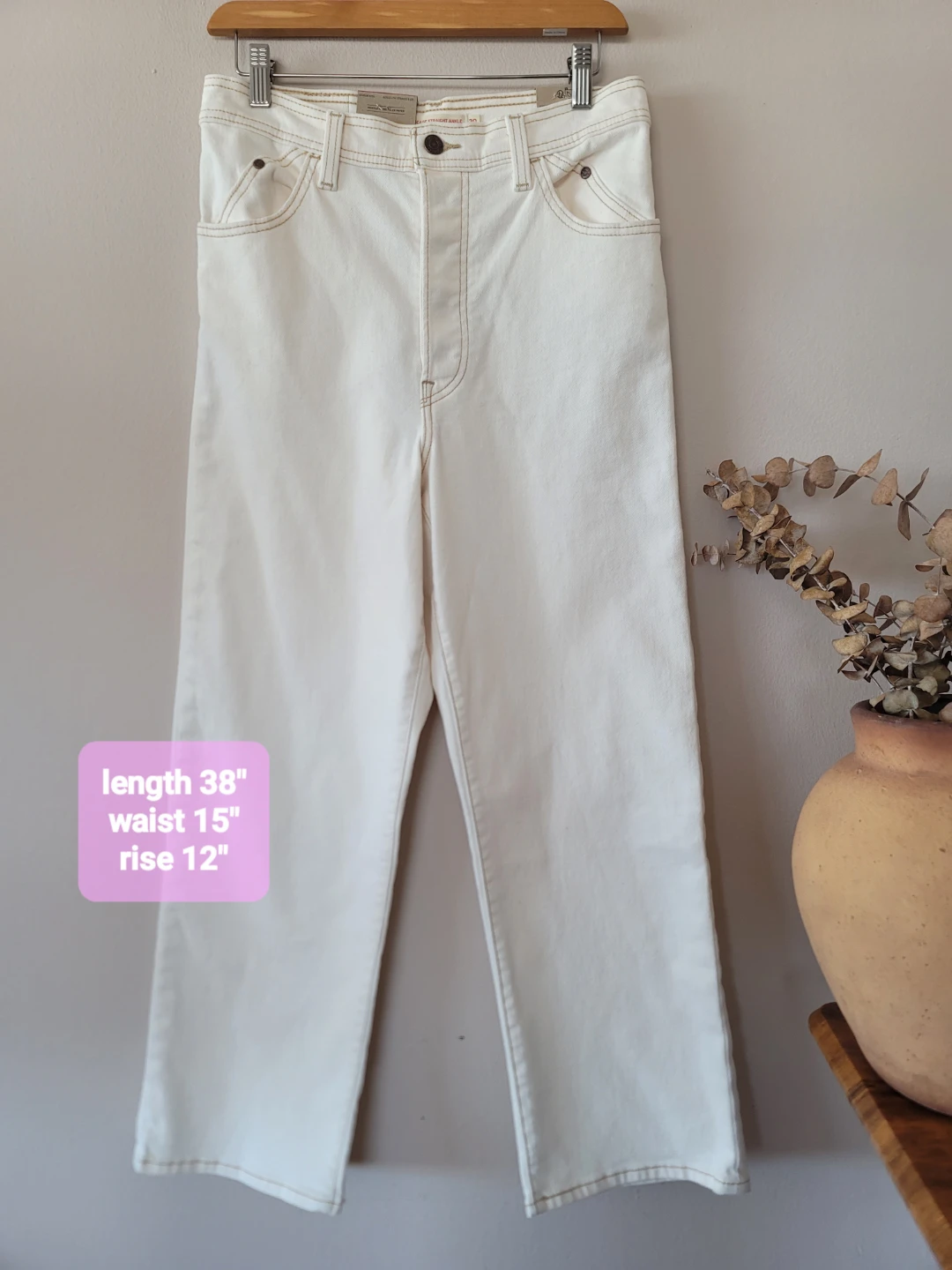 Levi's Women's Ribcage Straight Ankle Denim in Cream New Sz 30 - photo 3