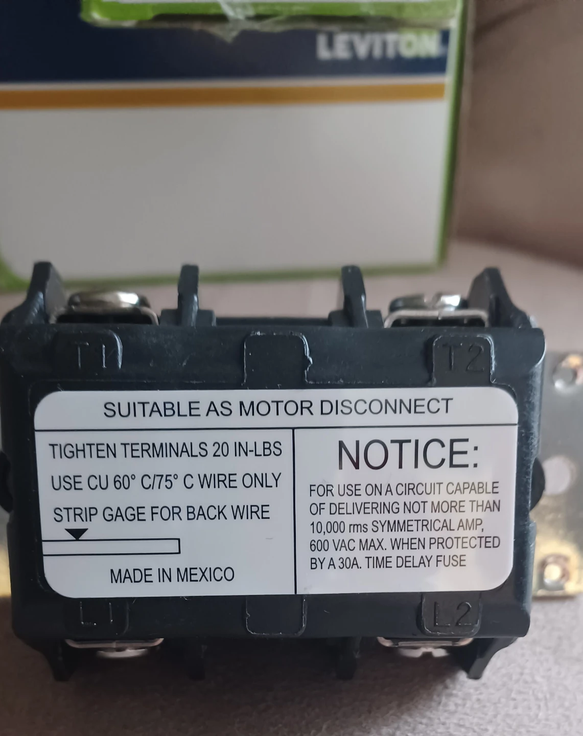 Leviton MS402-DS Motor Starter Switch - photo 4