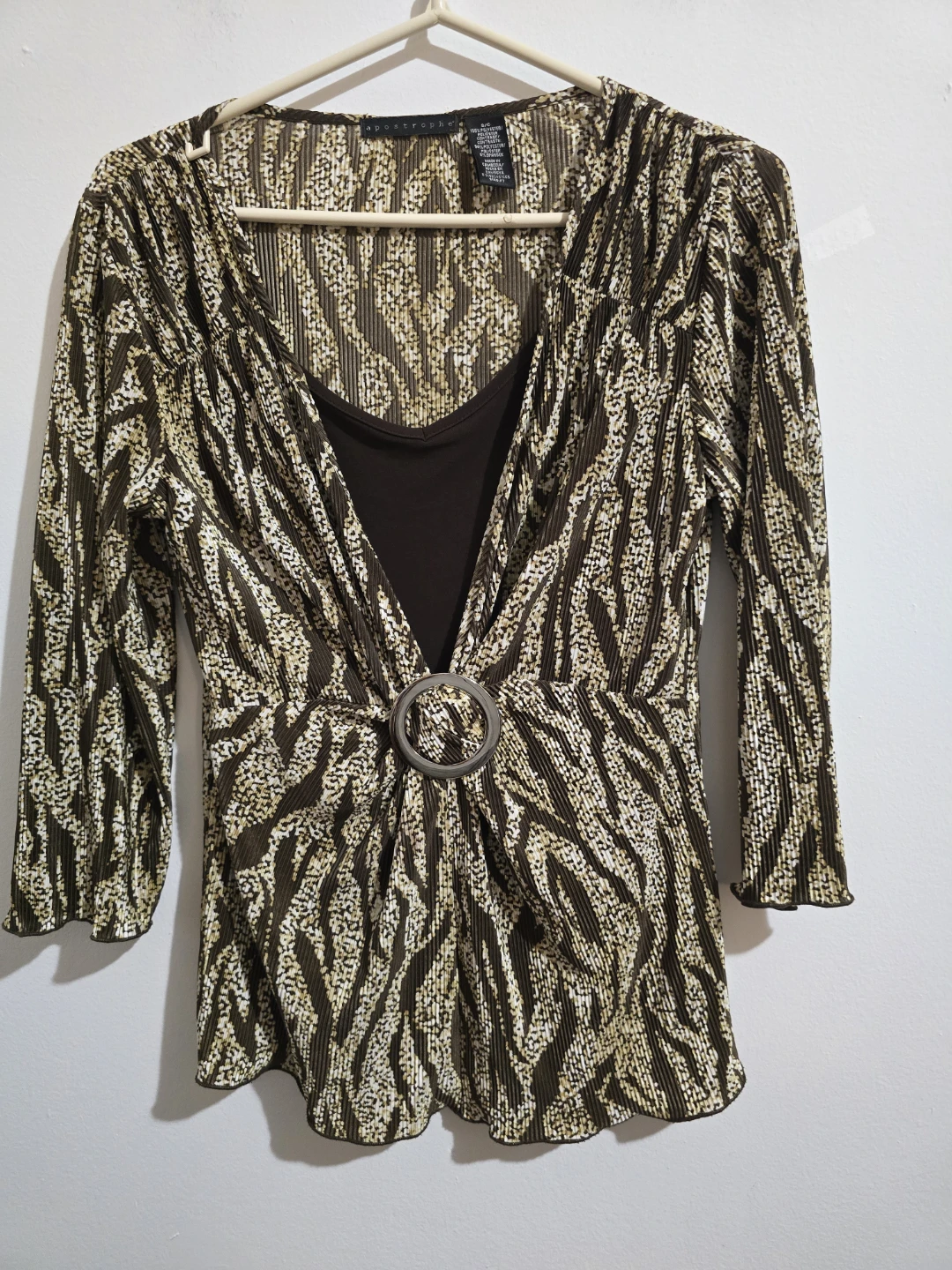 New York & Company Women's Striped V-Neck Wrap Top Size M - photo 4