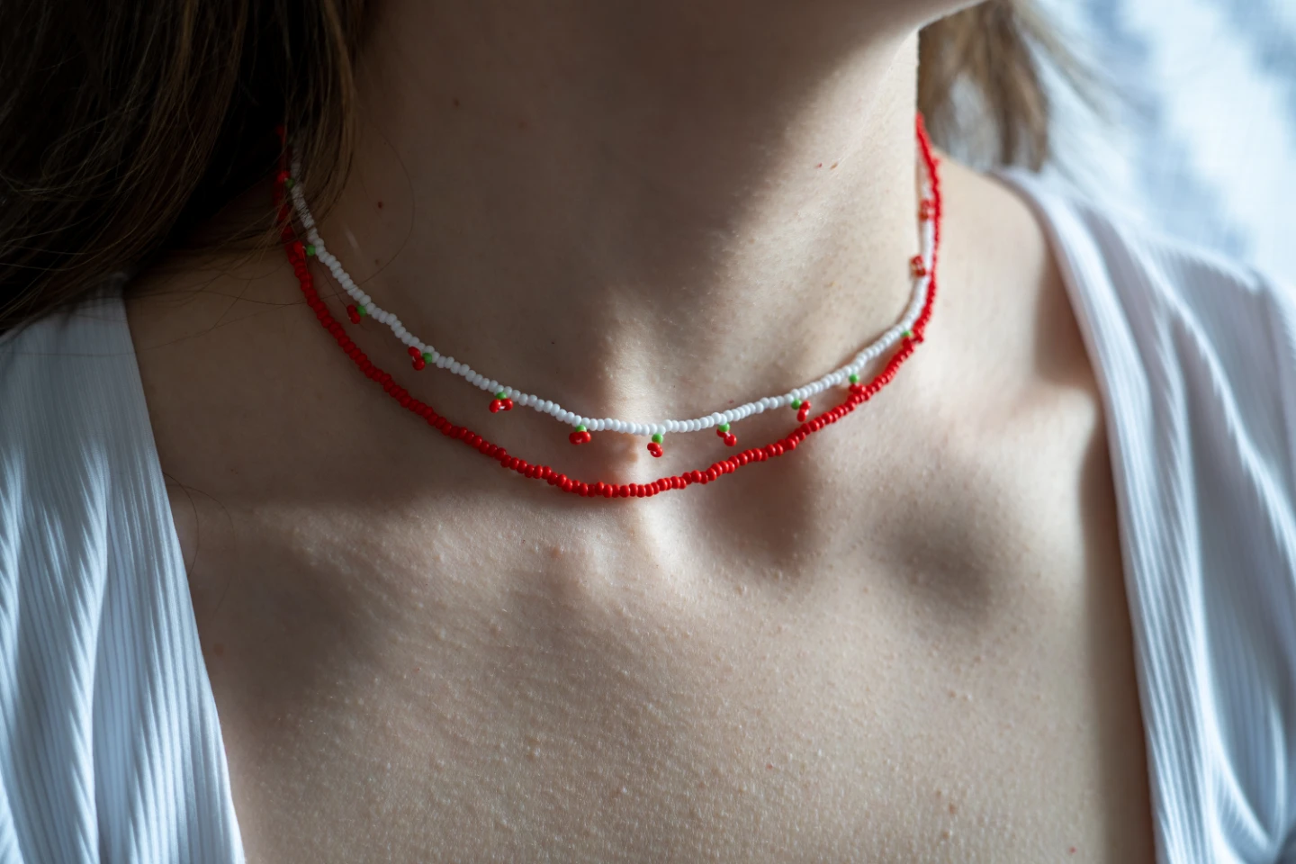 Beaded Cherry Necklace Set - photo 2