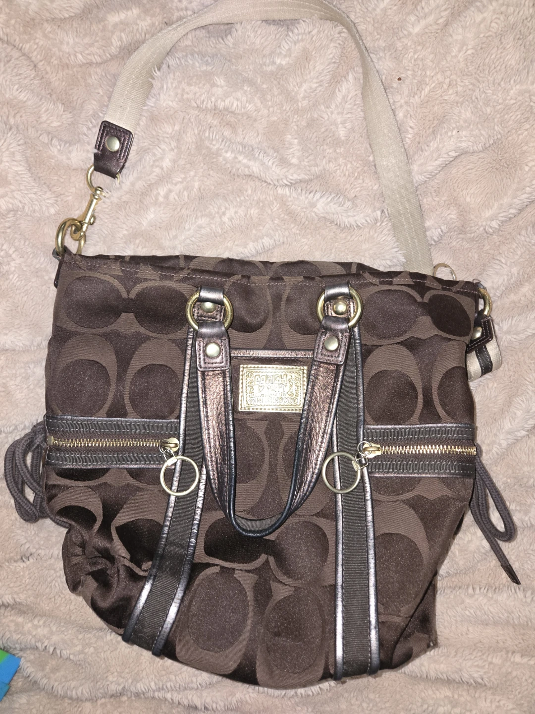 Coach Monogram Canvas Shoulder Bag