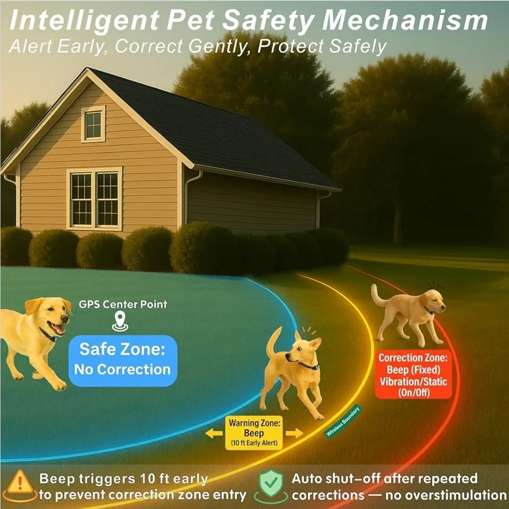 AI 3rd Gen GPS Dog Fence Wireless Smart Training System - photo 3