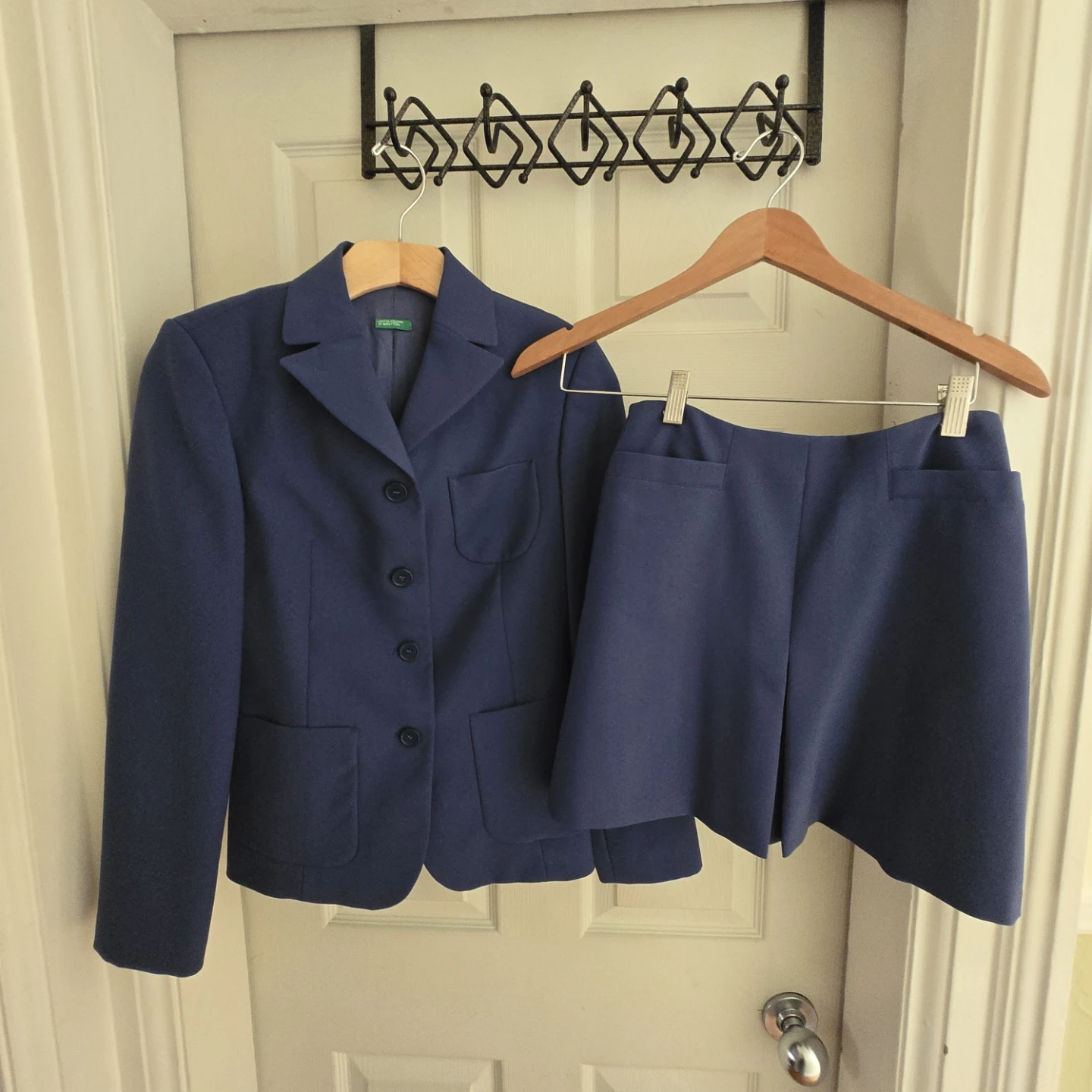 United Colors of Benetton Blue Blazer and Skirt Set