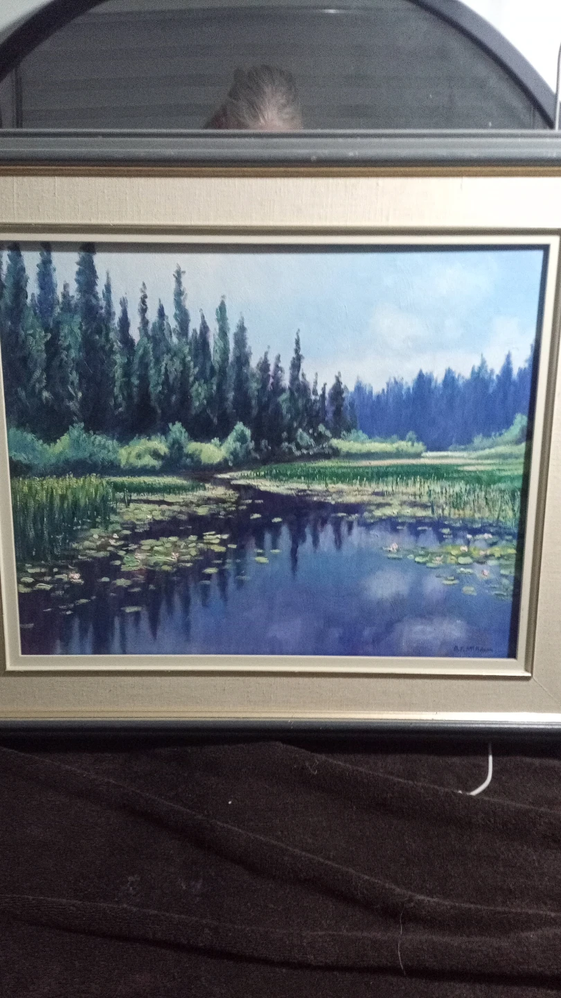 by B.F. McAdam Original Oil Painting "Through The Lilies"