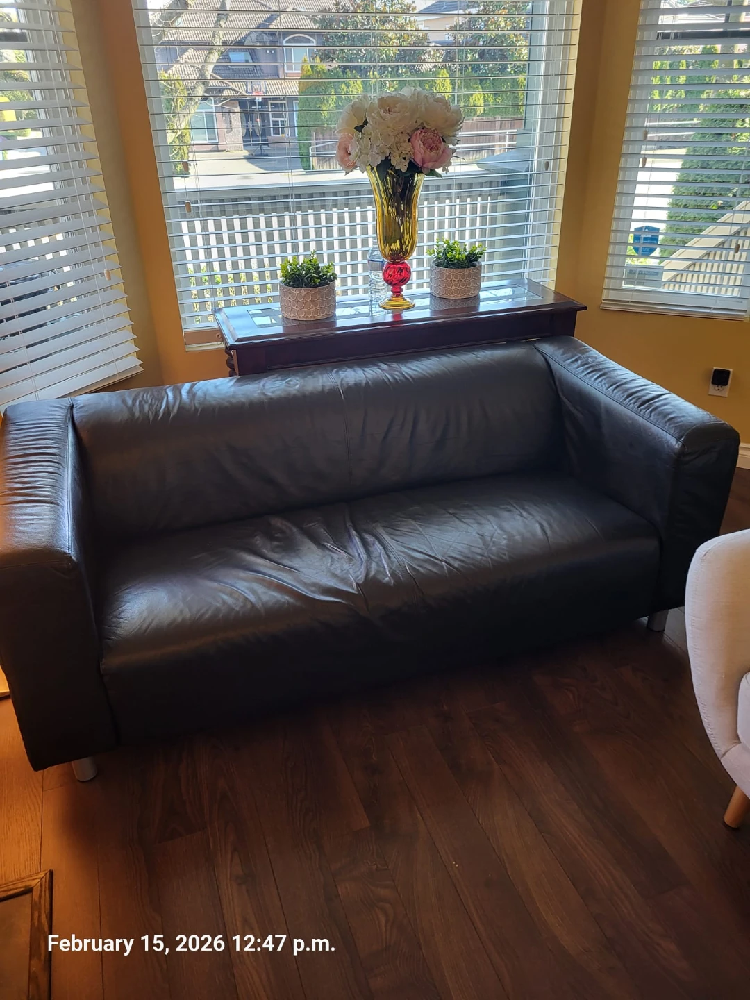 Black Faux leather Couch