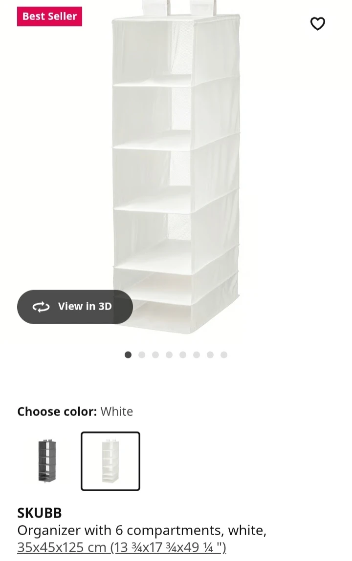 IKEA SKUBB Organizer x2 with 6 Compartments - White