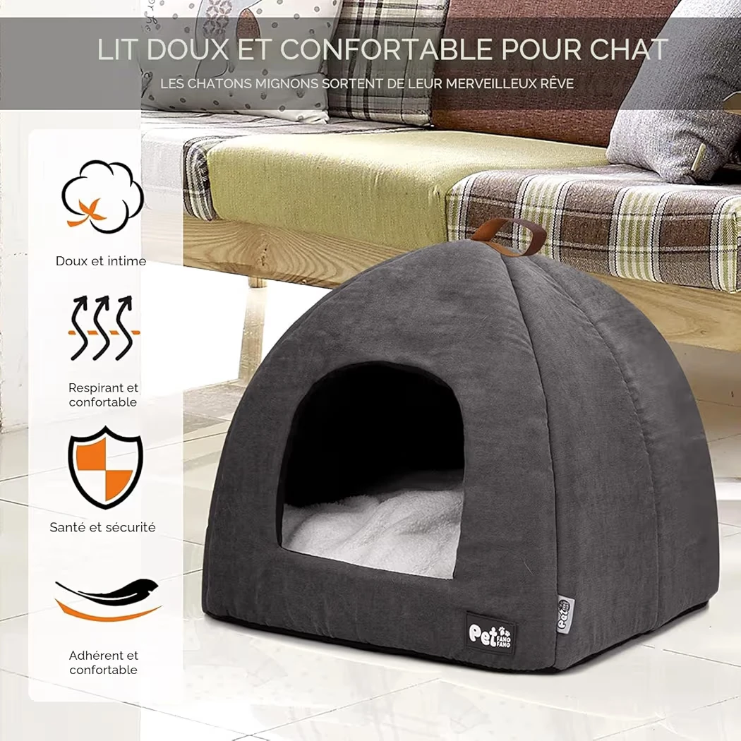 COSOC Pet Cat Bed - Grey, Size L - photo 3