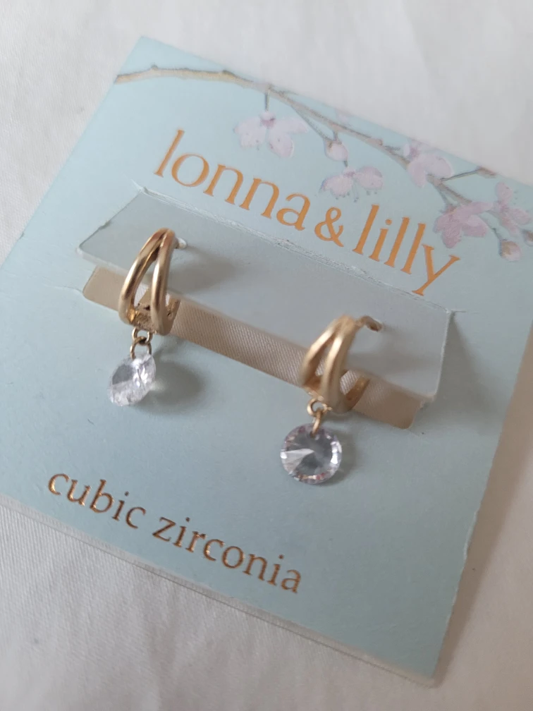 Lonna & Lilly Hoop Earrings with Cubic Zirconia