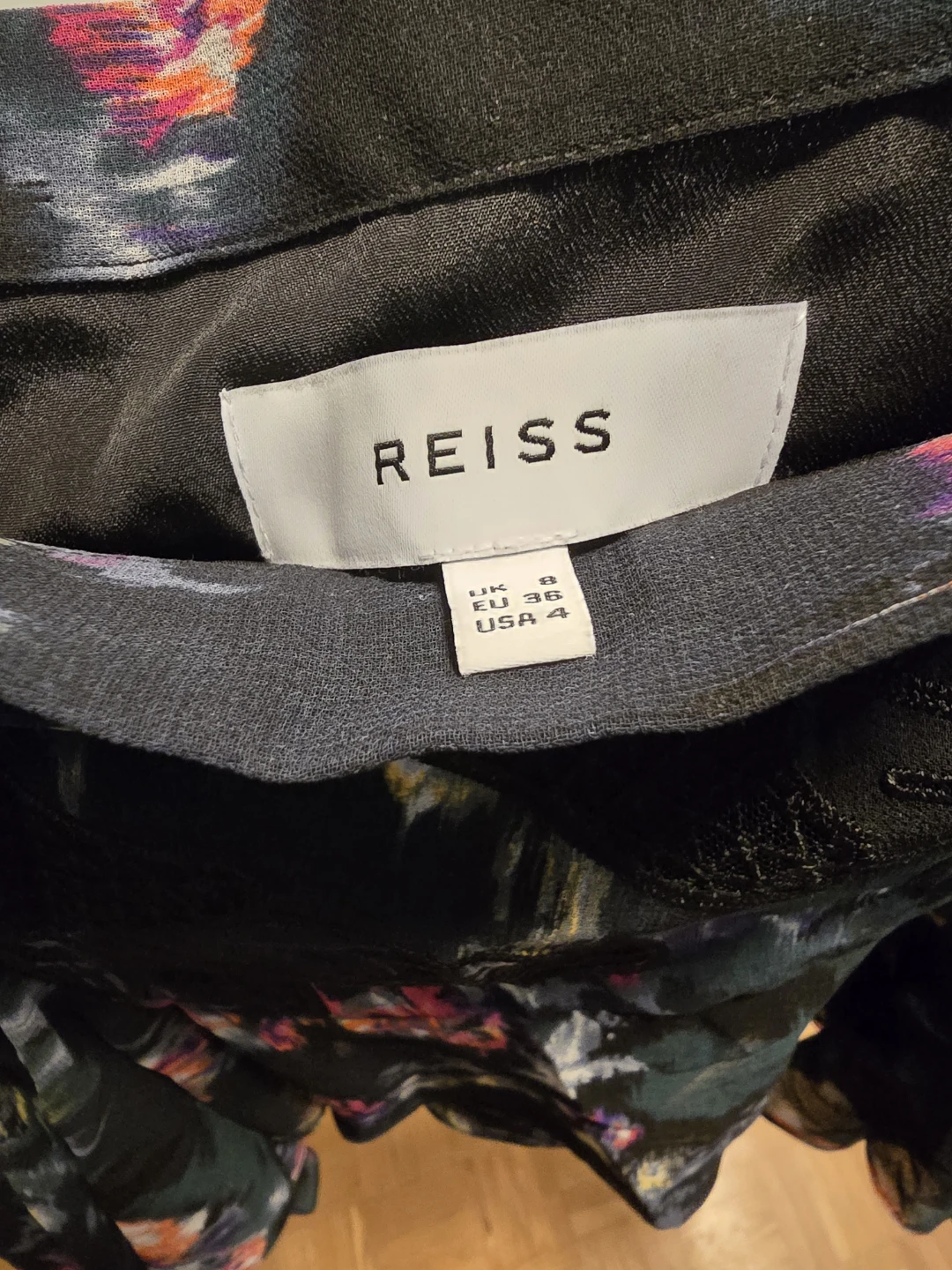 REISS Women's Skirt Size UK 8/EU 36/US 4 teal floral abstract